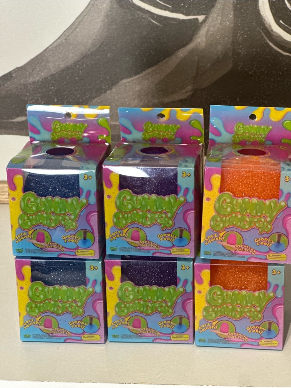 Gummy Chunky Squishy Gummy Drops- Blue, Purple, Orange New